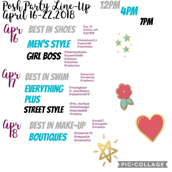 April 16-22 Posh Party Line Up